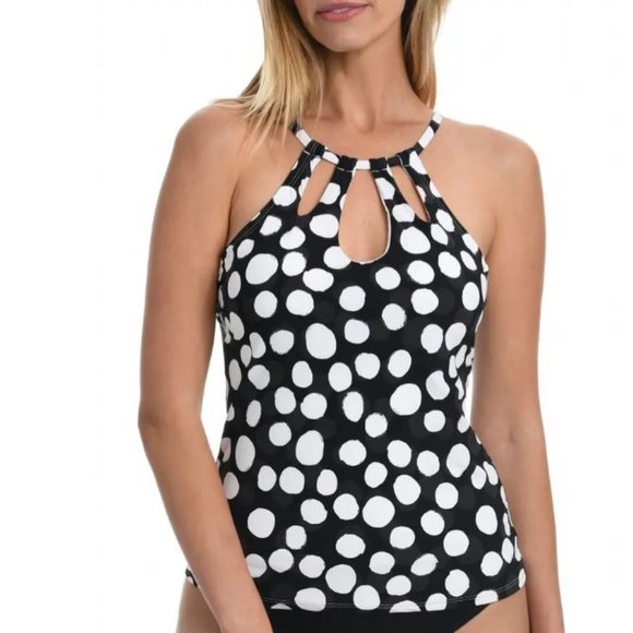 La Blanca Swim Nwot La Blanca Mod For Dot Keyhole Tankini Swim Top